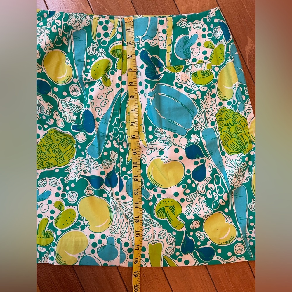 Lilly Pulitzer Steamed Vegetables Print Skirt NWT Size 6 Cotton Lined - Picture 10 of 11